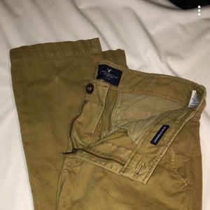 Brown American Eagle khaki slim straight